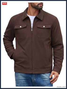 Men's Quilted Lined Work Jacket Cotton Twill Fall Winter Coat